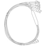 Duplex MPO-12 Female to 4x LC/UPC, Multi-mode OM4, 50/125, Fiber Patch Cable, 5 Meter