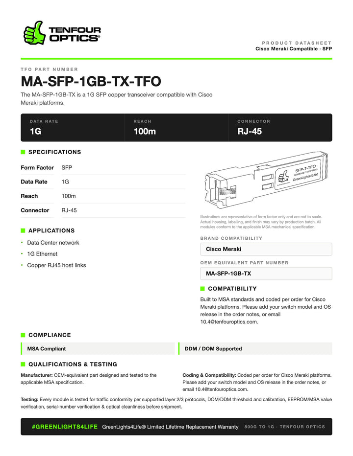 MA-SFP-1GB-TX-TFO datasheet
