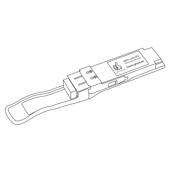40G QSFP+ LR4 optical transceiver line drawing — TenFourOptics