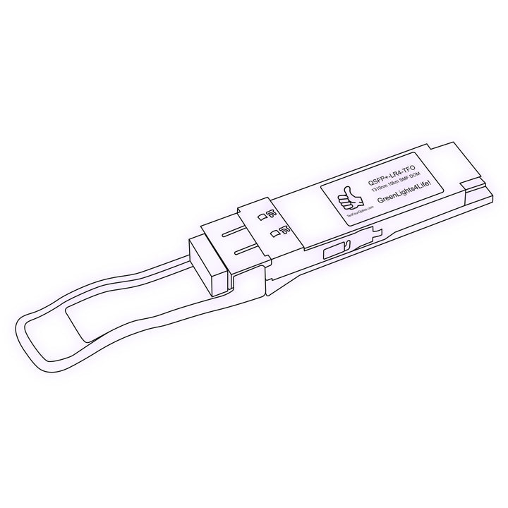 40G QSFP+ LR4 optical transceiver line drawing — TenFourOptics