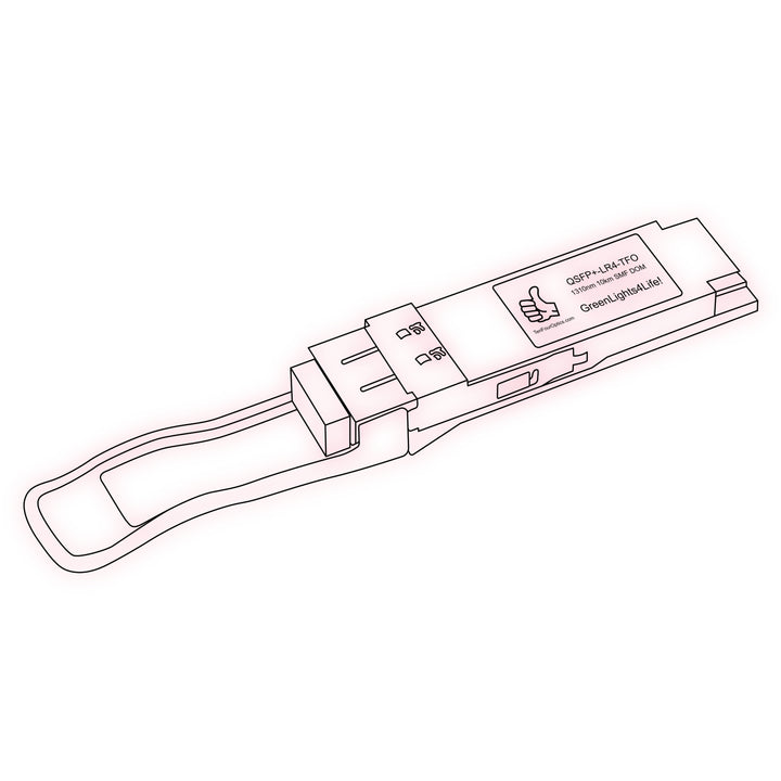 40G QSFP+ LR4 optical transceiver line drawing — TenFourOptics