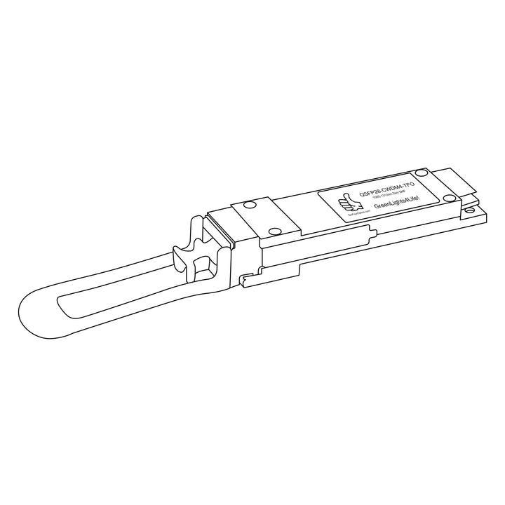 100G QSFP28 CWDM4 optical transceiver line drawing — TenFourOptics
