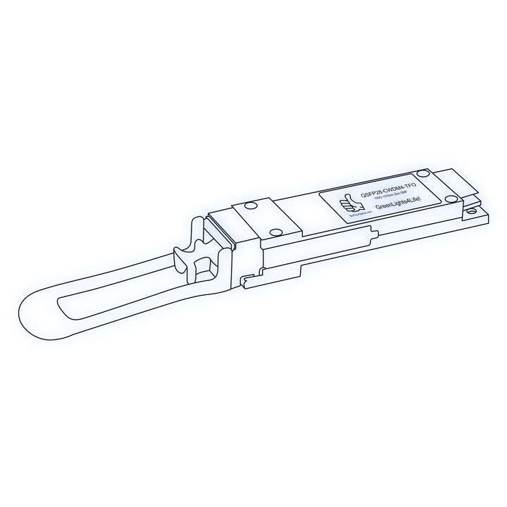 100G QSFP28 CWDM4 optical transceiver line drawing — TenFourOptics