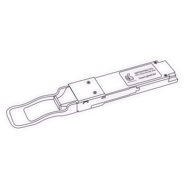 100G QSFP28 PSM4 optical transceiver line drawing — TenFourOptics