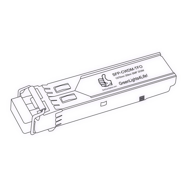 1G SFP CWDM optical transceiver line drawing — TenFourOptics