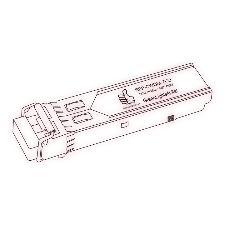 1G SFP CWDM optical transceiver line drawing — TenFourOptics