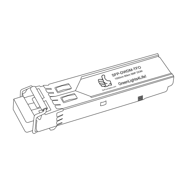 1G SFP DWDM optical transceiver line drawing — TenFourOptics