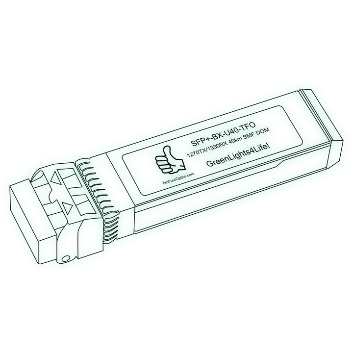 10G SFP+ BX optical transceiver line drawing — TenFourOptics