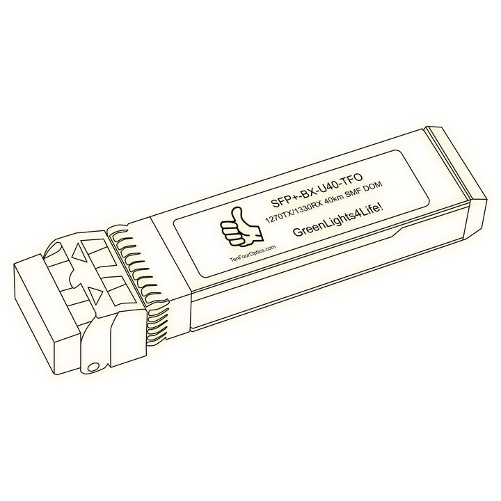 10G SFP+ BX optical transceiver line drawing — TenFourOptics