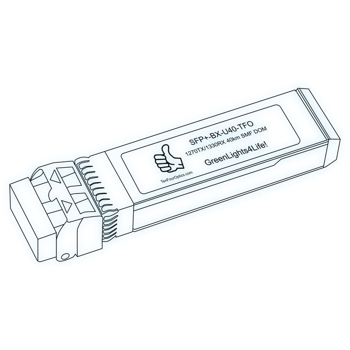 10G SFP+ BX optical transceiver line drawing — TenFourOptics