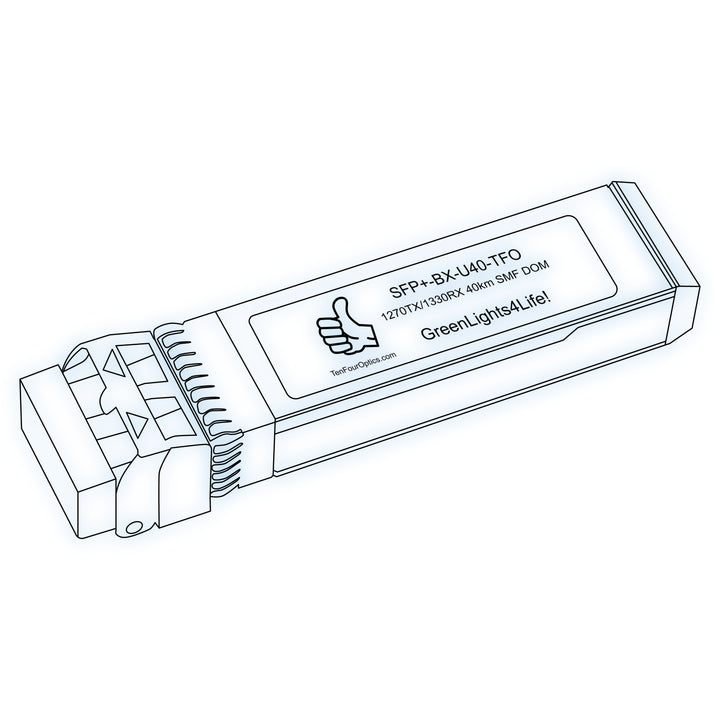 10G SFP+ BX optical transceiver line drawing — TenFourOptics