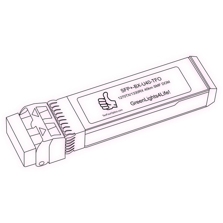 10G SFP+ BX optical transceiver line drawing — TenFourOptics