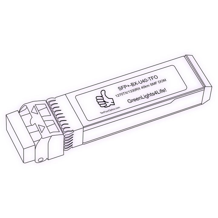 10G SFP+ BX optical transceiver line drawing — TenFourOptics