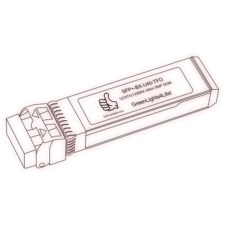10G SFP+ BX optical transceiver line drawing — TenFourOptics