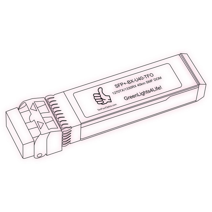 10G SFP+ BX optical transceiver line drawing — TenFourOptics