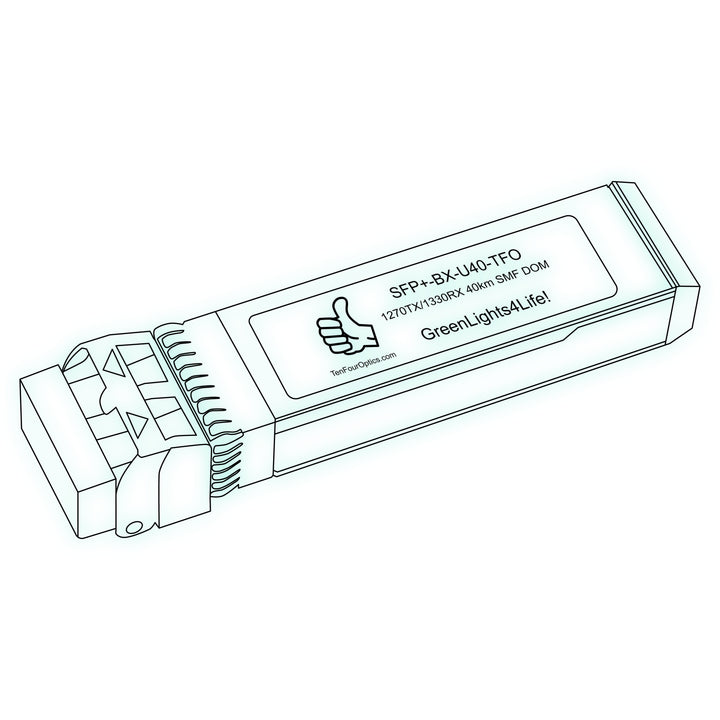 10G SFP+ BX optical transceiver line drawing — TenFourOptics
