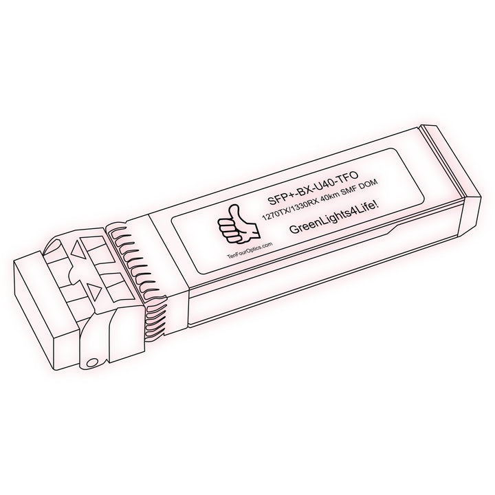 10G SFP+ BX optical transceiver line drawing — TenFourOptics