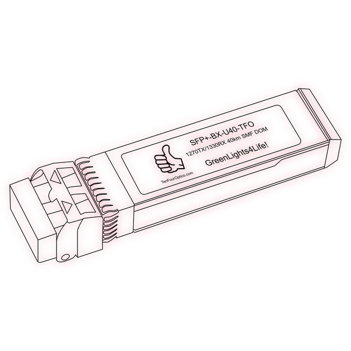 10G SFP+ BX optical transceiver line drawing — TenFourOptics
