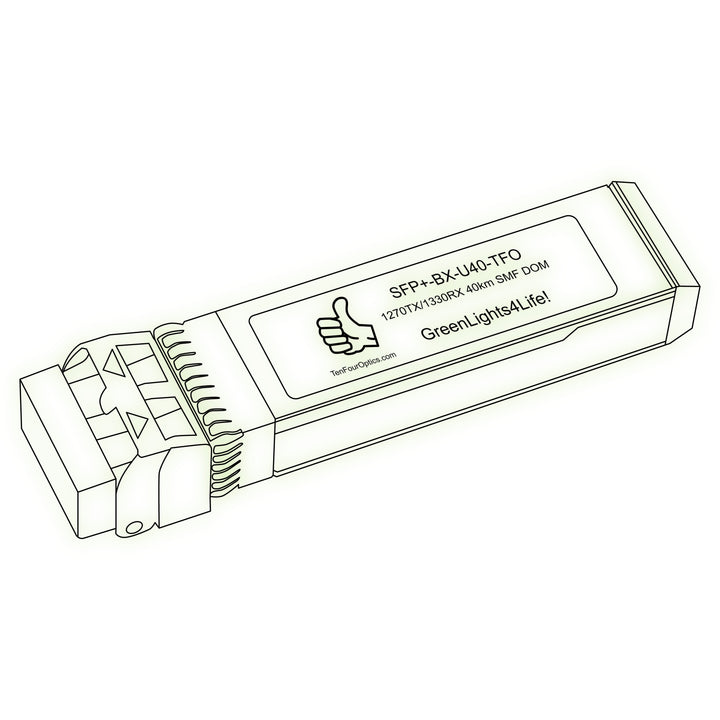 10G SFP+ BX optical transceiver line drawing — TenFourOptics