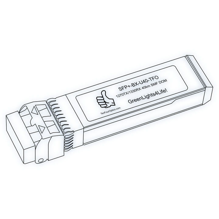 10G SFP+ BX optical transceiver line drawing — TenFourOptics