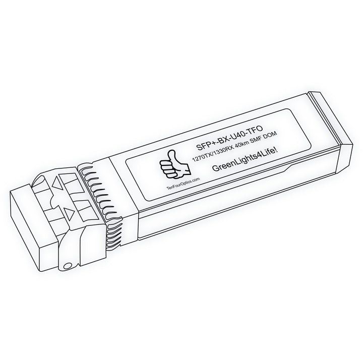 10G SFP+ BX optical transceiver line drawing — TenFourOptics