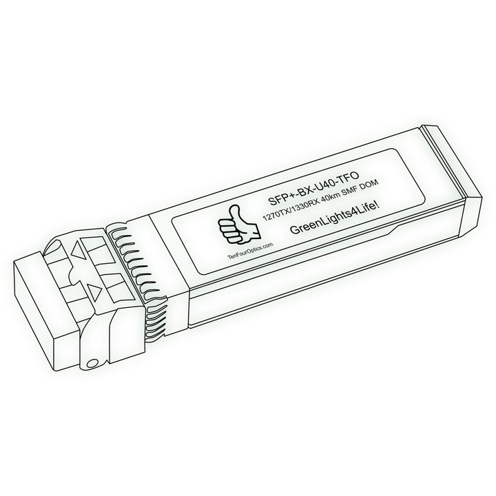 10G SFP+ BX optical transceiver line drawing — TenFourOptics