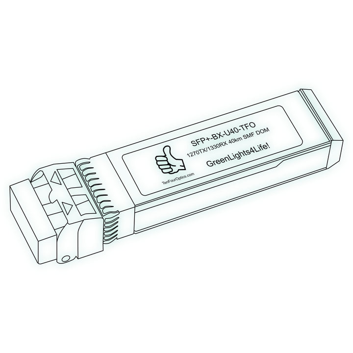 10G SFP+ BX optical transceiver line drawing — TenFourOptics
