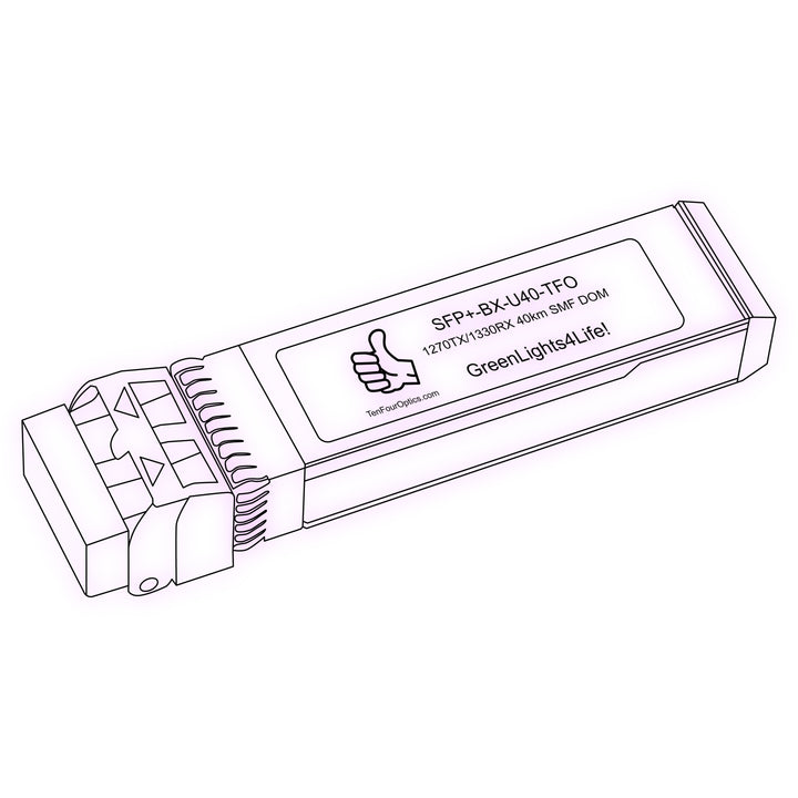 10G SFP+ BX optical transceiver line drawing — TenFourOptics