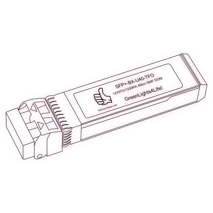 10G SFP+ BX optical transceiver line drawing — TenFourOptics