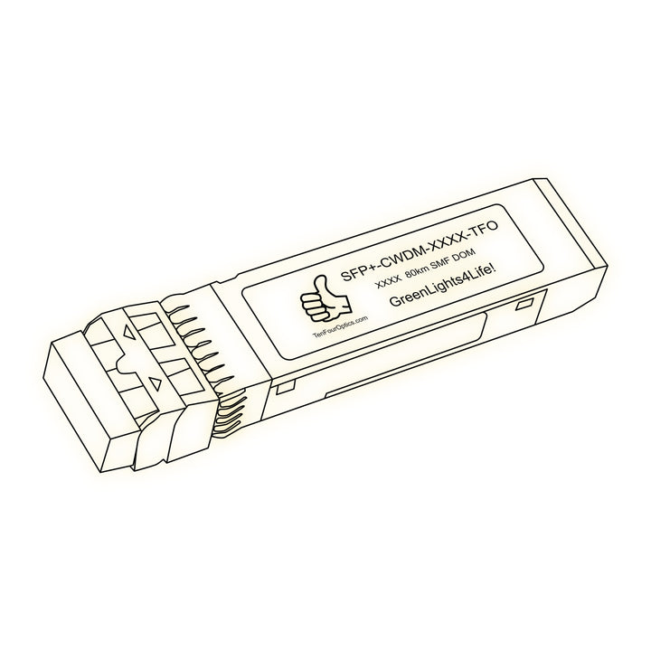 10G SFP+ CWDM optical transceiver line drawing — TenFourOptics