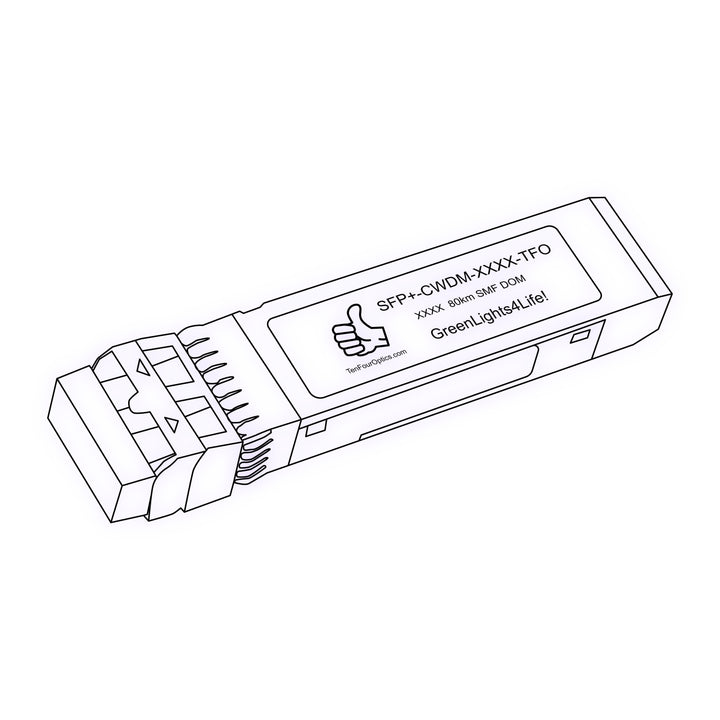 10G SFP+ CWDM optical transceiver line drawing — TenFourOptics
