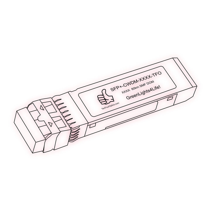 10G SFP+ CWDM optical transceiver line drawing — TenFourOptics