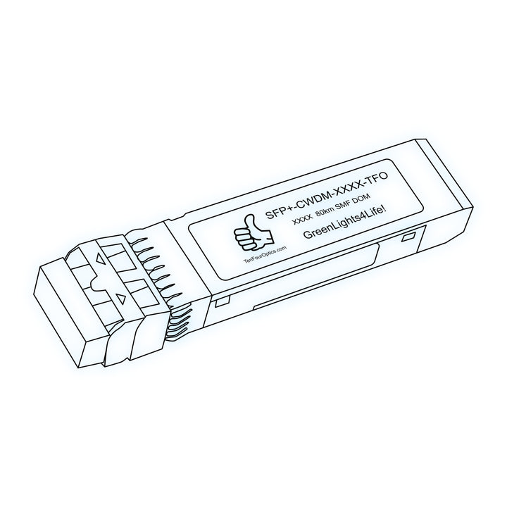 10G SFP+ CWDM optical transceiver line drawing — TenFourOptics