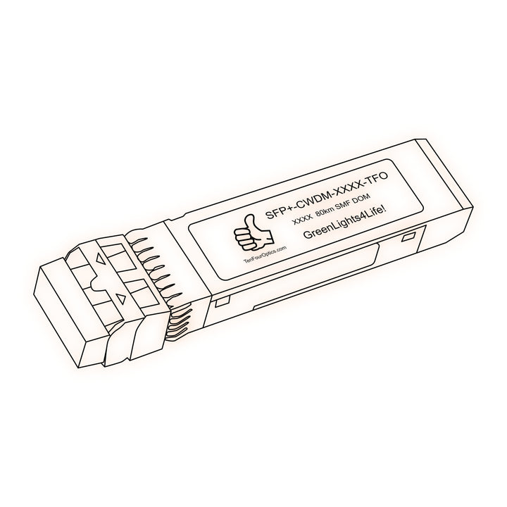 10G SFP+ CWDM optical transceiver line drawing — TenFourOptics