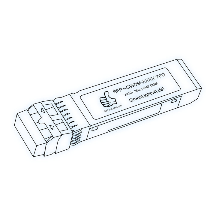 10G SFP+ CWDM optical transceiver line drawing — TenFourOptics