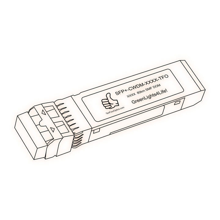 10G SFP+ CWDM optical transceiver line drawing — TenFourOptics