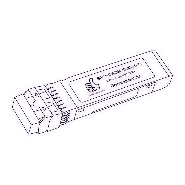 10G SFP+ CWDM optical transceiver line drawing — TenFourOptics