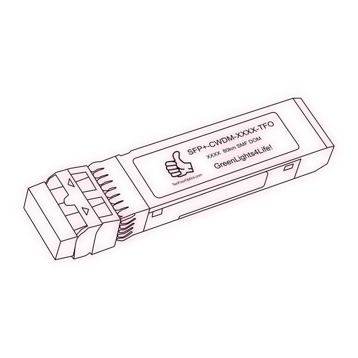 10G SFP+ CWDM optical transceiver line drawing — TenFourOptics