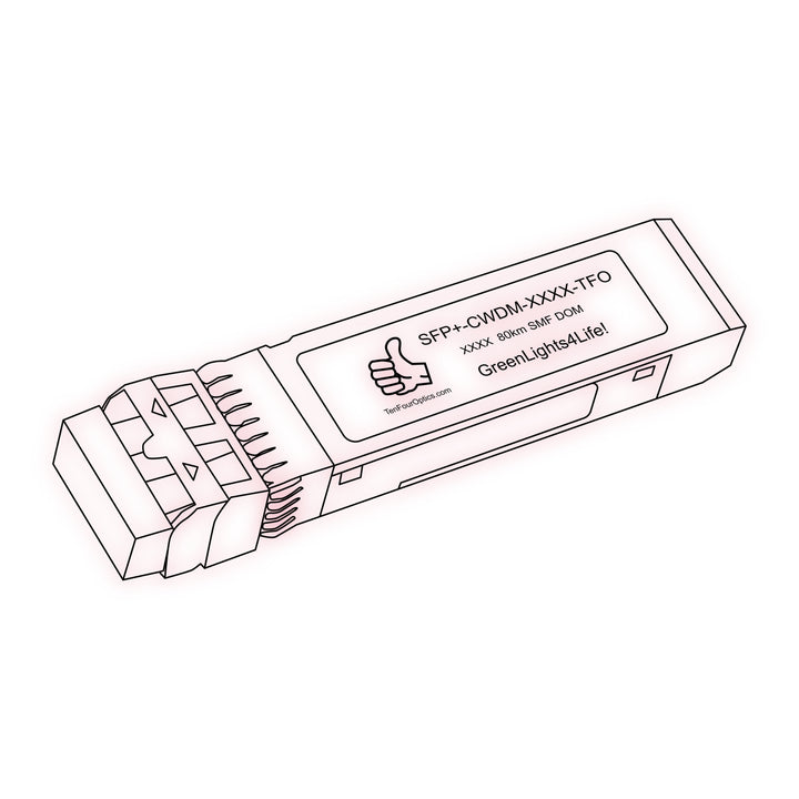10G SFP+ CWDM optical transceiver line drawing — TenFourOptics