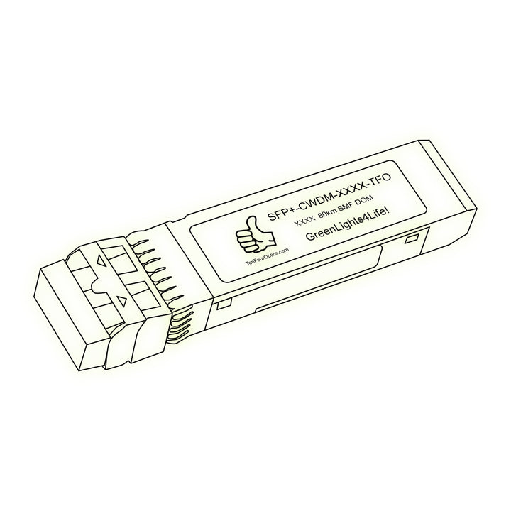 10G SFP+ CWDM optical transceiver line drawing — TenFourOptics