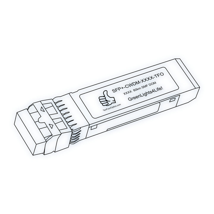 10G SFP+ CWDM optical transceiver line drawing — TenFourOptics