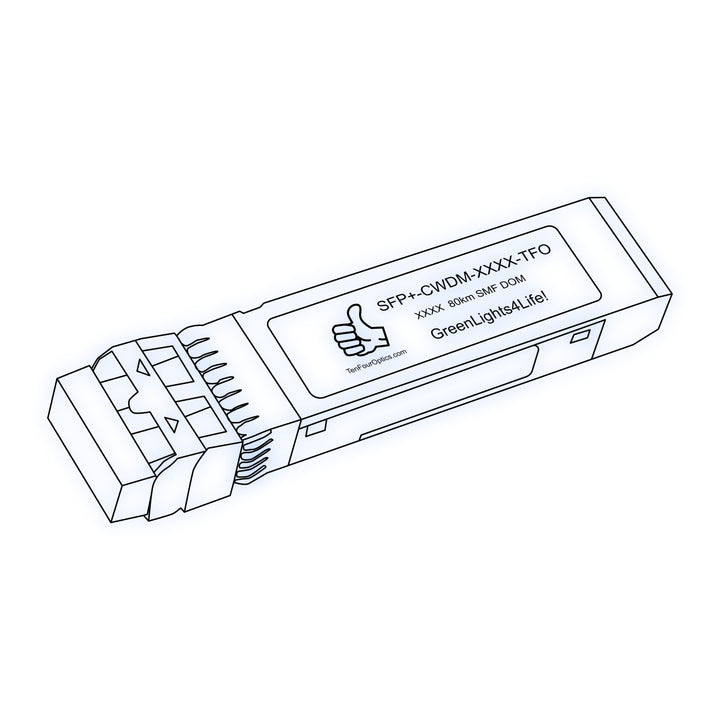 10G SFP+ CWDM optical transceiver line drawing — TenFourOptics