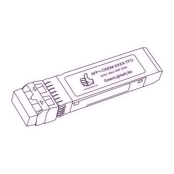 10G SFP+ CWDM optical transceiver line drawing — TenFourOptics