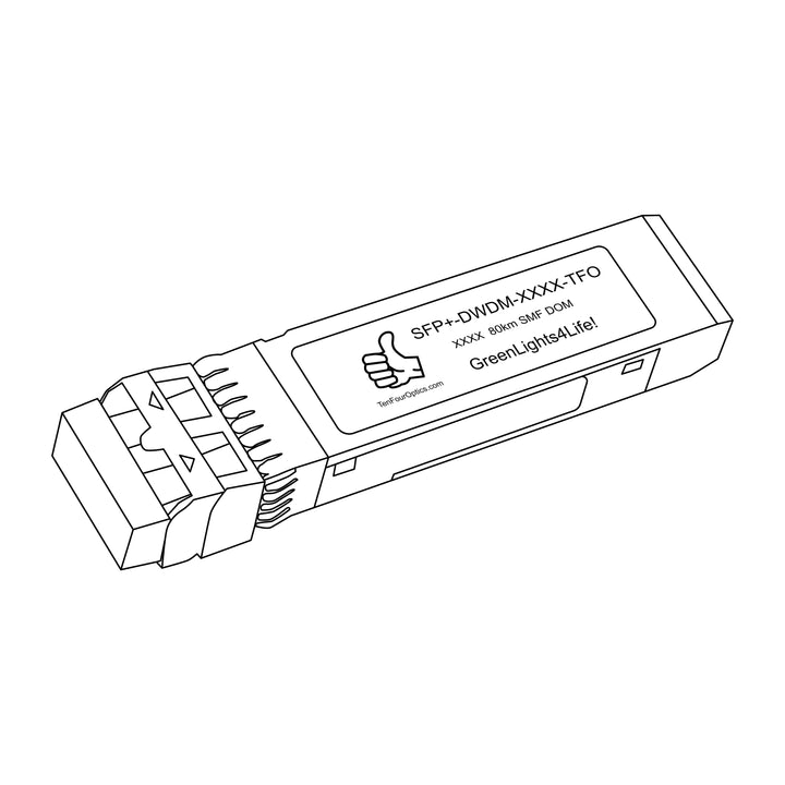 10G SFP+ DWDM 80km optical transceiver line drawing — TenFourOptics