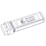 10G SFP+ LR optical transceiver line drawing — TenFourOptics