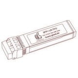 10G SFP+ LR optical transceiver line drawing — TenFourOptics