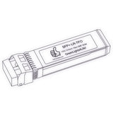 10G SFP+ LR optical transceiver line drawing — TenFourOptics