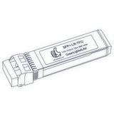 10G SFP+ LR optical transceiver line drawing — TenFourOptics