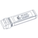 10G SFP+ LR optical transceiver line drawing — TenFourOptics