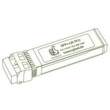 10G SFP+ LR optical transceiver line drawing — TenFourOptics